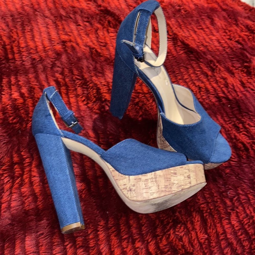 N By Nicole Miller Women Denim Heels - Picture 1 of 7